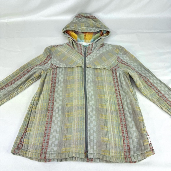 Vintage Woolrich Organic Cotton Embroidered Zip up hoodie pastel green medium - Picture 3 of 13